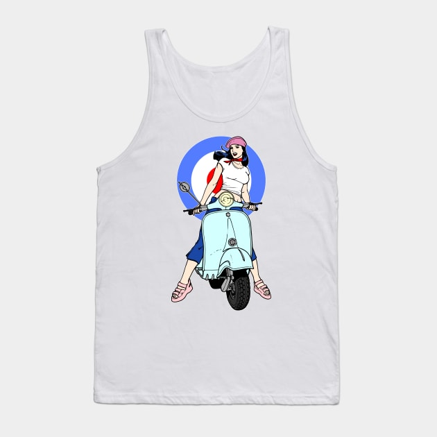 Pretty Scooter Girl Tank Top by julpirod